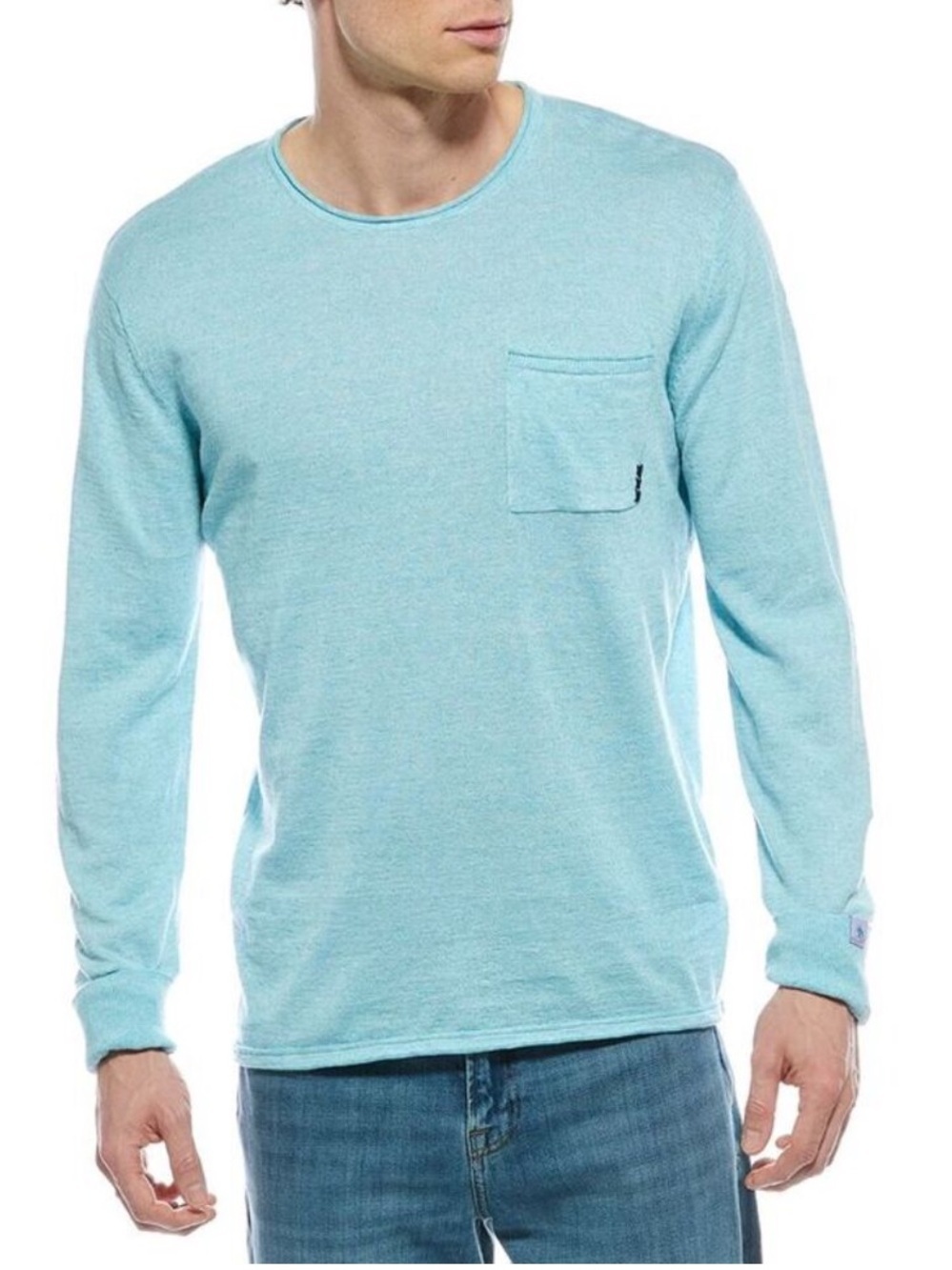 Scotch & Soda Mens Linen-Blend
Jumper, Blue Sz M